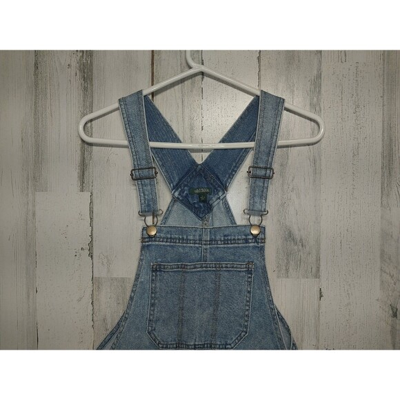 Wild Fable Size Small Distressed Denim Shortalls Shorts Overalls Cutoff Romper - Picture 3 of 5